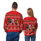 Christmas printed round-neck sweater top for couple