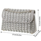 Luxury Colorful Rhinestone Evening Clutch Bag For Women, Bling Crystal Diamond Chain Crossbody Bag, Party Prom Night Club Glitter Shoulder Purse, Elegant Formal Event Wedding Handbag