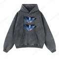Butterflies Pattern Cyberpunk Unisex Fit Vintage Washed Hoodie