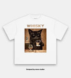 Cat Drink Whiskey Themed Streetwear TEE