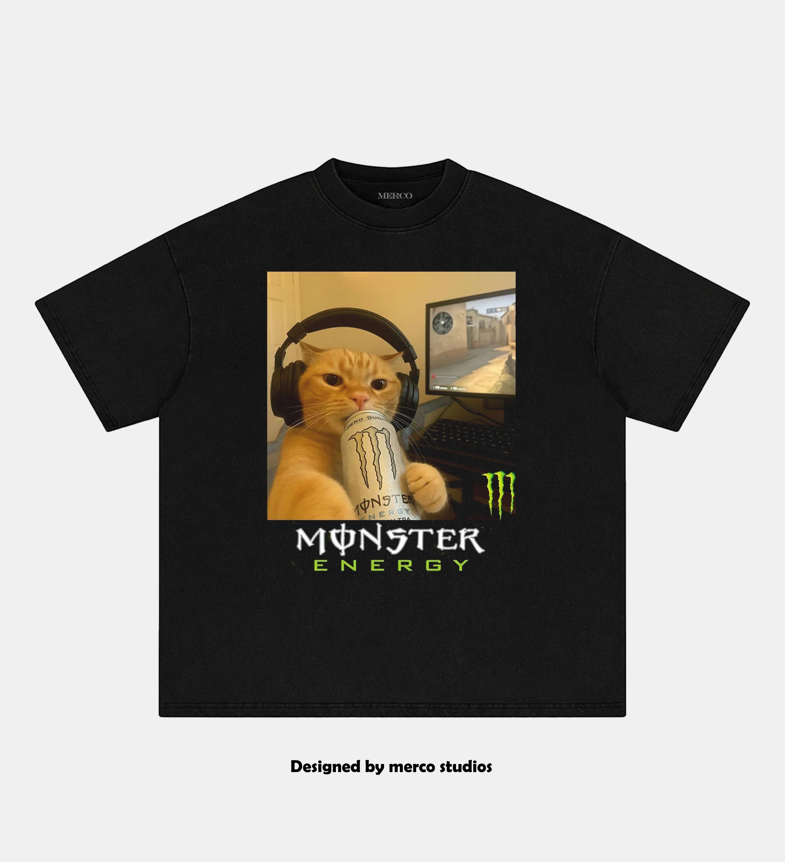 Cat Monster Energy TEE