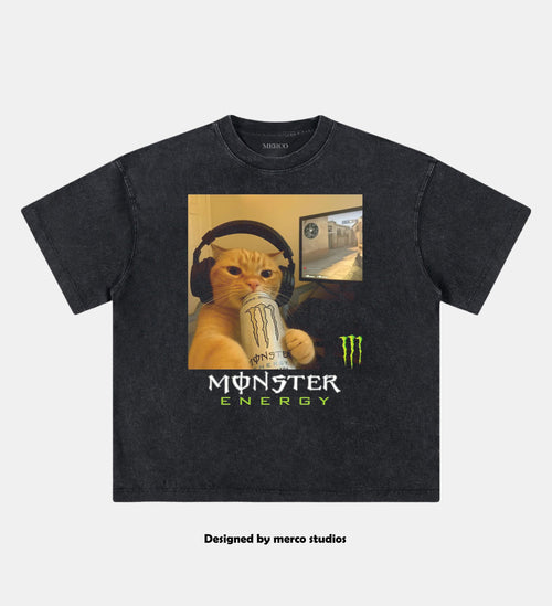 Cat Monster Energy TEE
