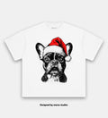 Christmas Santa hat Bulldog tee
