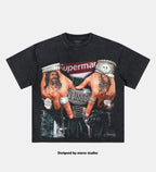 FLEX THE BUCKLE Black Boxy Print Oversized T-Shirt