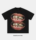 Gold & Jade Unique Grills Lip Print TEE