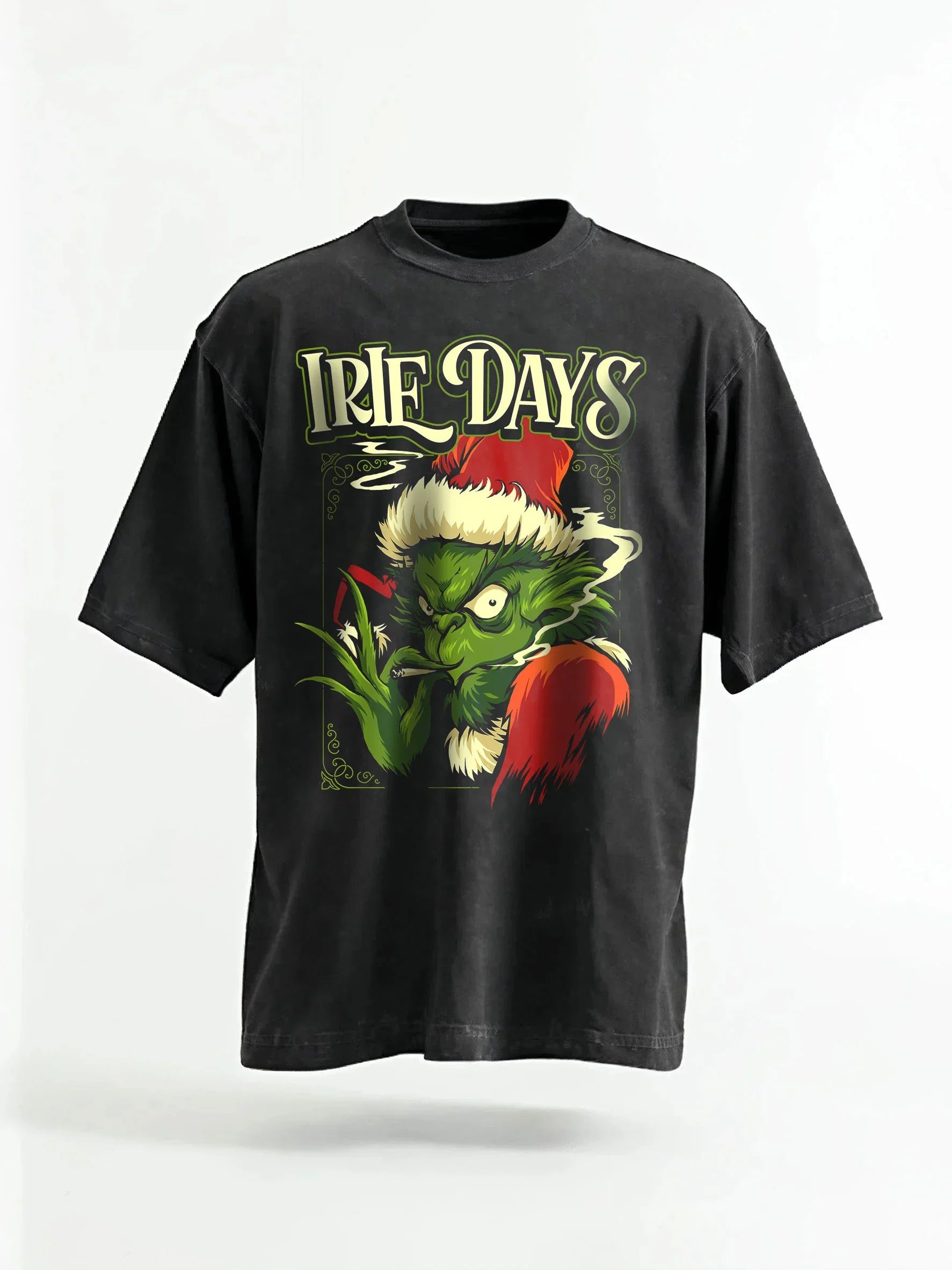 Green Grinch Christmas-Themed Graphic Tee & Hoodie