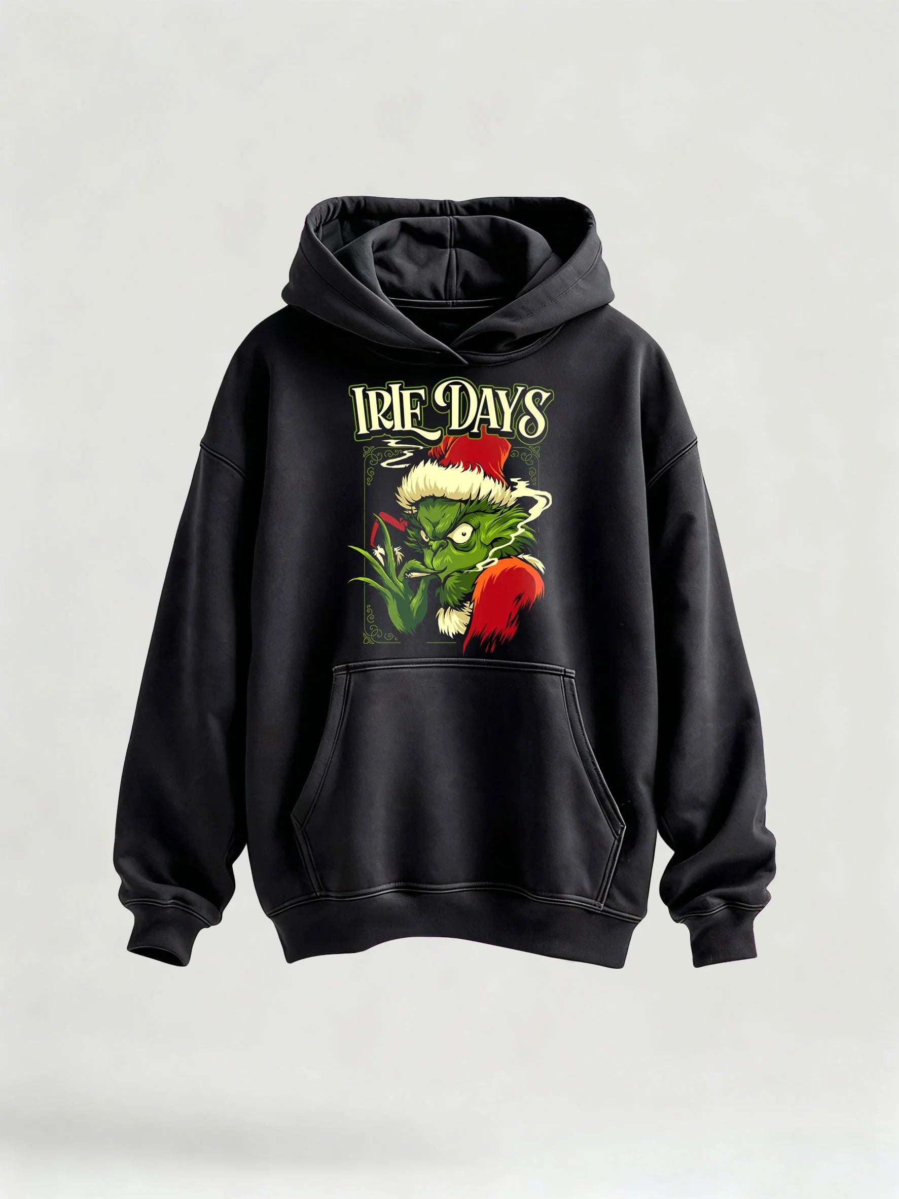 Green Grinch Christmas-Themed Graphic Tee & Hoodie