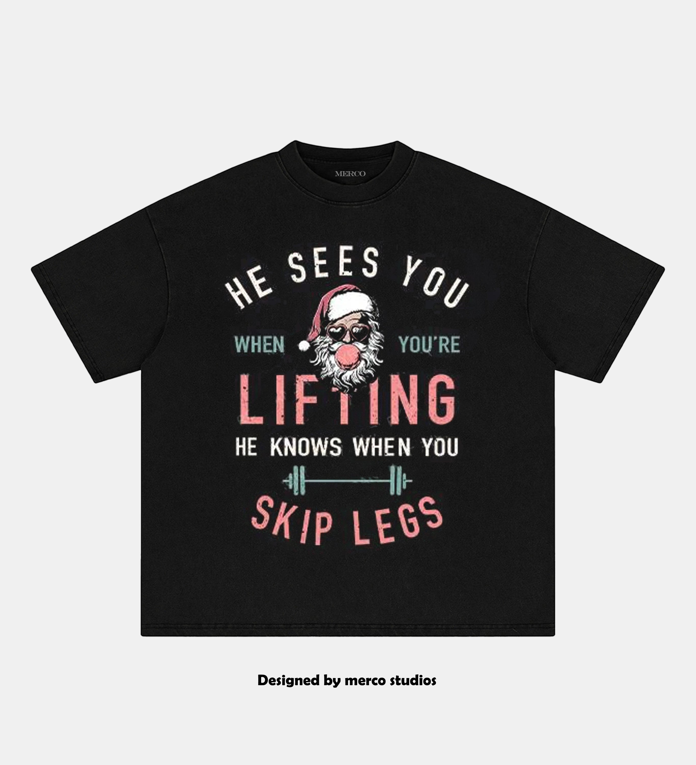 HE SEES YOU WHEN YOU'RE LIFTING CROP TOPS TEE