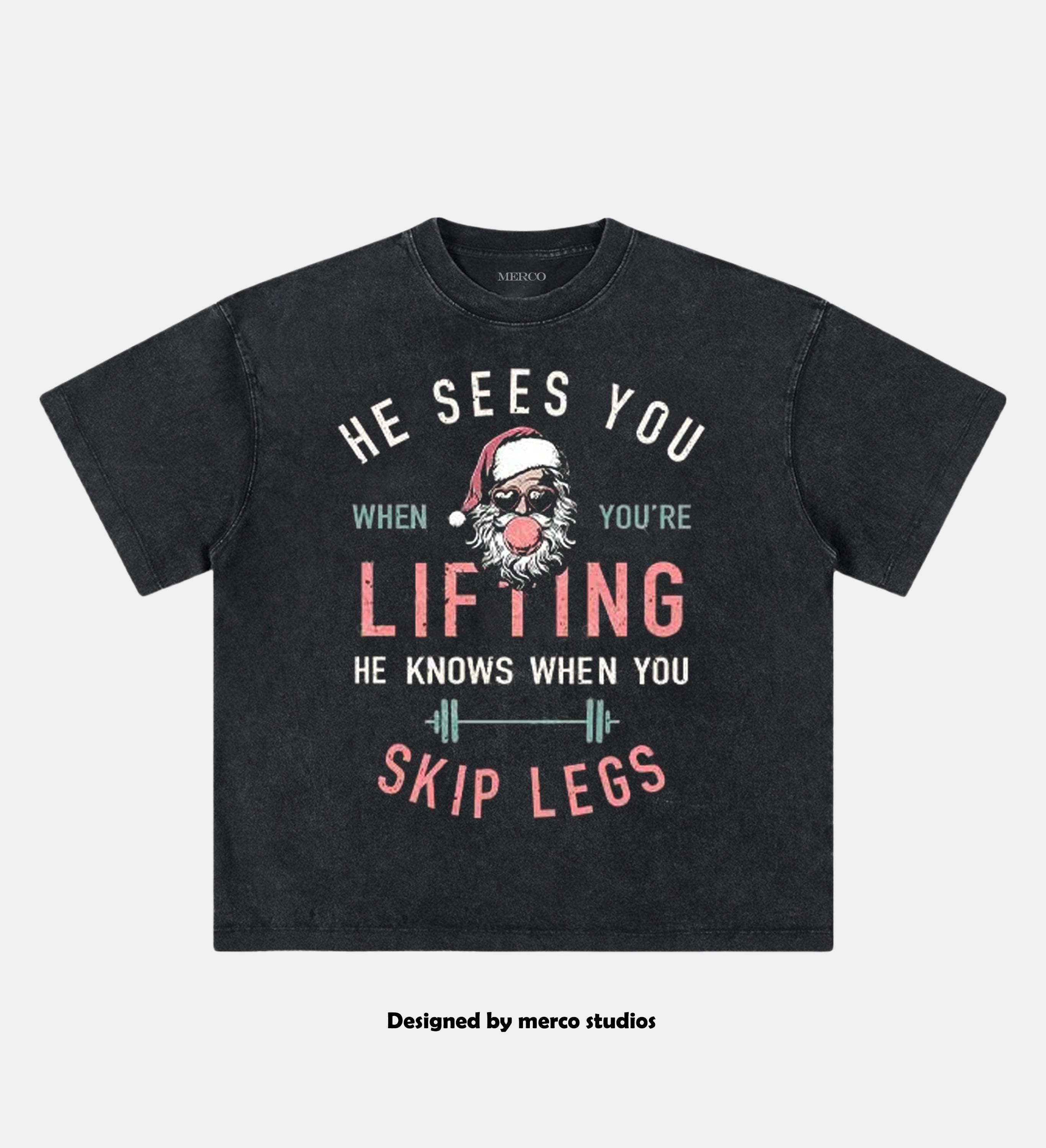 HE SEES YOU WHEN YOU'RE LIFTING CROP TOPS TEE