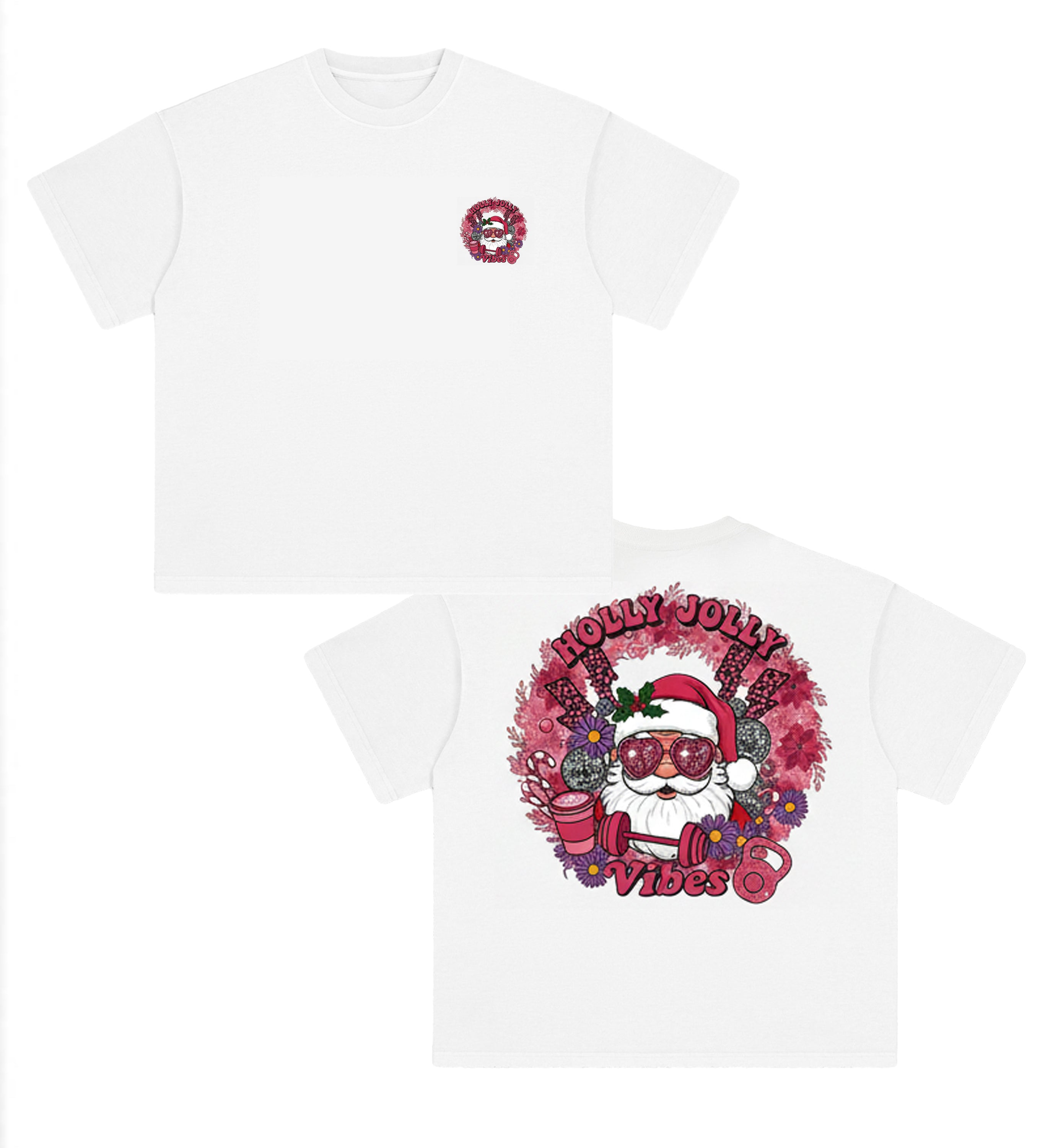 HOLLY JOLLY Vibes printed Gym Shirt & Hoodies