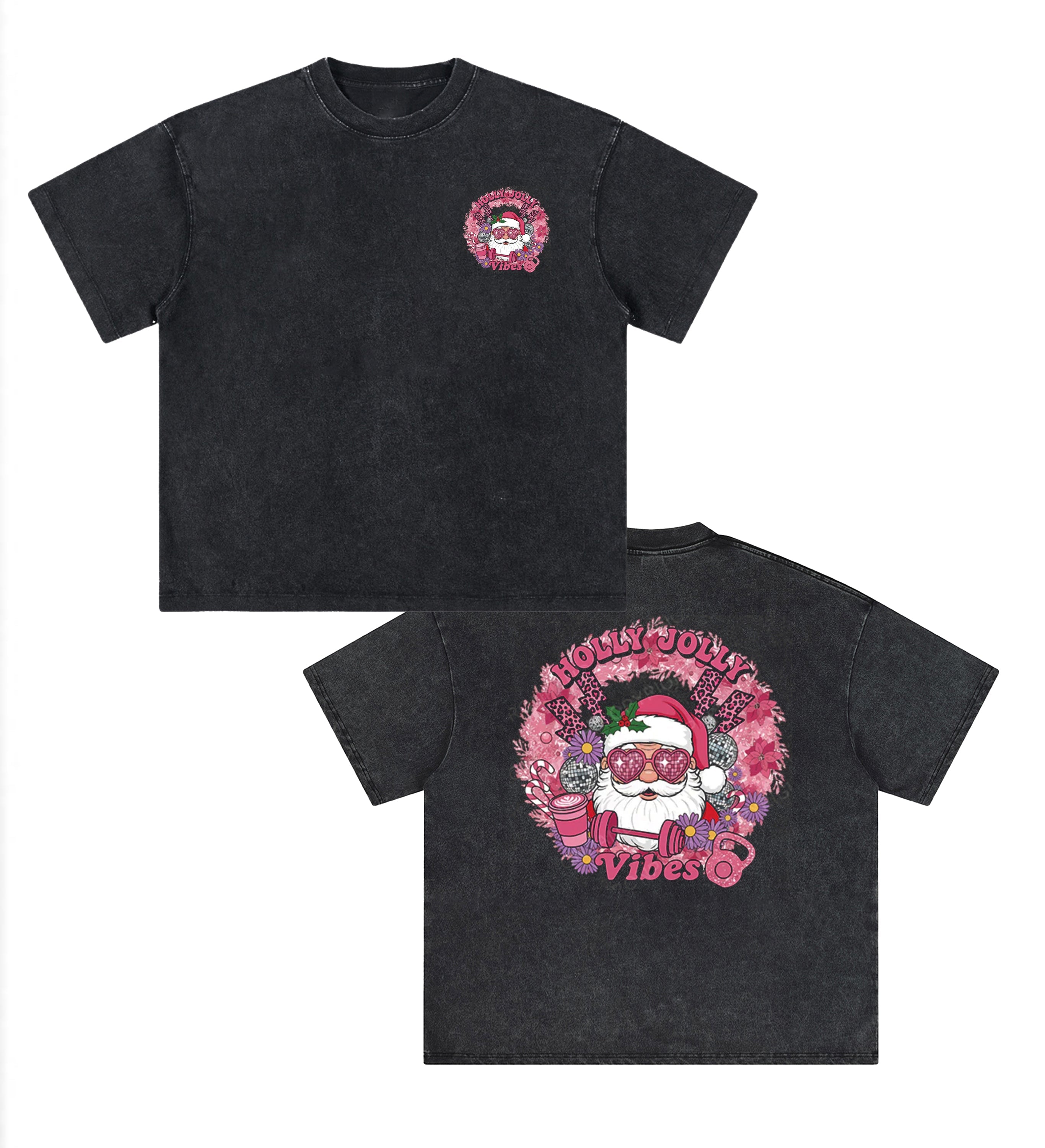 HOLLY JOLLY Vibes printed Gym Shirt & Hoodies