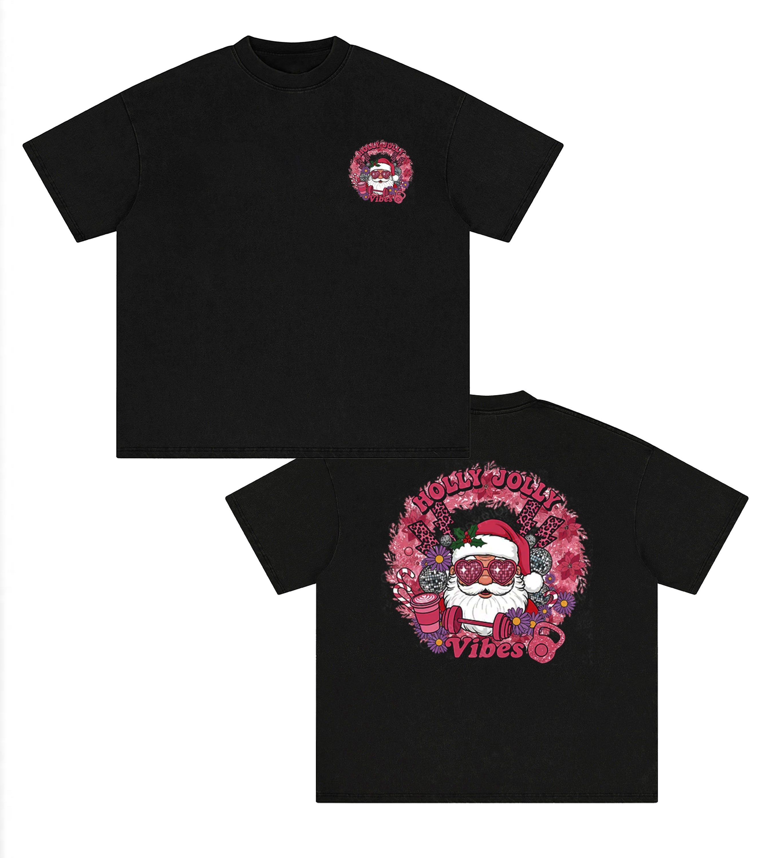 HOLLY JOLLY Vibes printed Gym Shirt & Hoodies