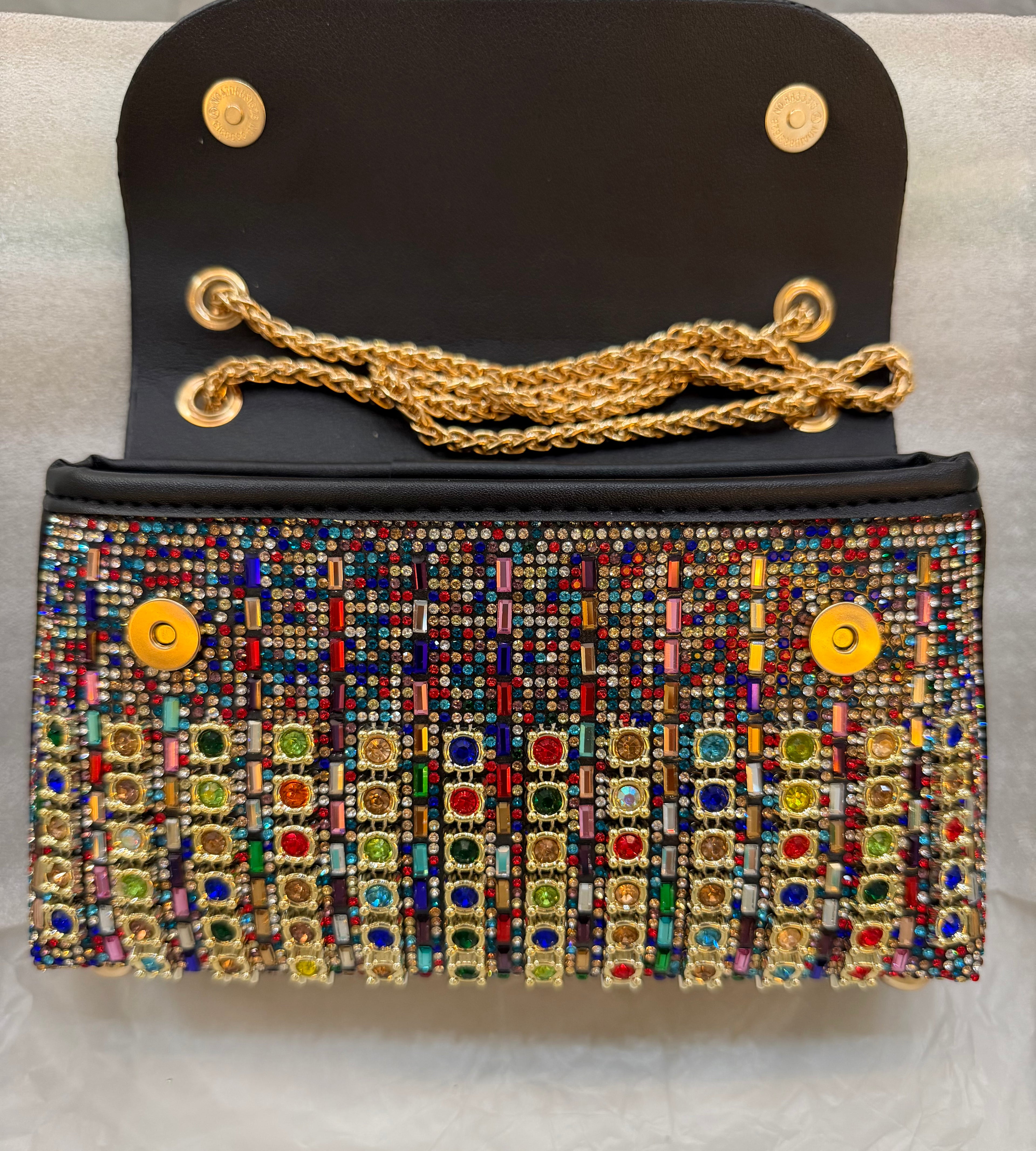 Luxury Colorful Rhinestone Evening Clutch Bag For Women, Bling Crystal Diamond Chain Crossbody Bag, Party Prom Night Club Glitter Shoulder Purse, Elegant Formal Event Wedding Handbag