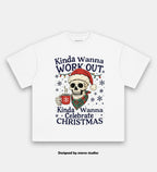 Kinda Wanna Work Out,Kinda Wanna Celebrate Christmas VINTAGE GYM SHIRT