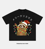 Raccoon Christmas Washed Vintage T-Shirt