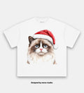 Ragdoll Christmas Santa hat Cat TEE