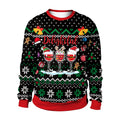 Christmas printed round-neck sweater top for couple