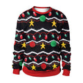 Christmas printed round-neck sweater top for couple