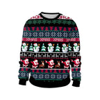Christmas printed round-neck sweater top for couple